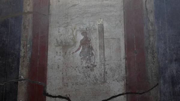 Ancient Roman wall paintings at Pompeii, Italy,