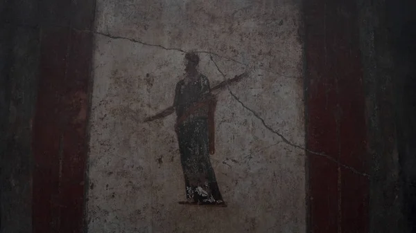 Ancient Roman wall paintings at Pompeii, Italy,