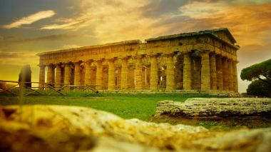 Archaeological ruins of Paestum, Italy clipart