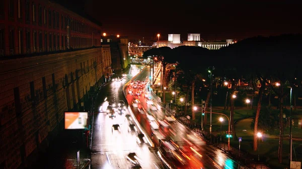 Naples,Italy, Rush hour night view — Stock Photo, Image