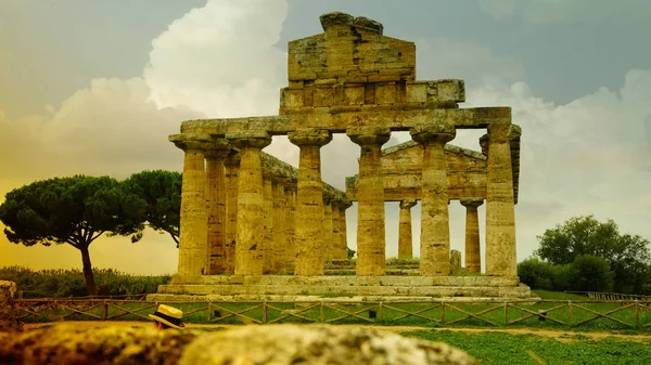 Αρχαιολογικά ερείπια Πέστουμ, Ιταλία — Φωτογραφία Αρχείου