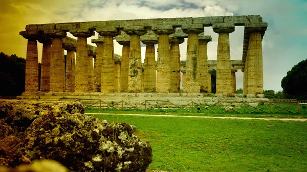 Археологические руины Пестума — стоковое фото