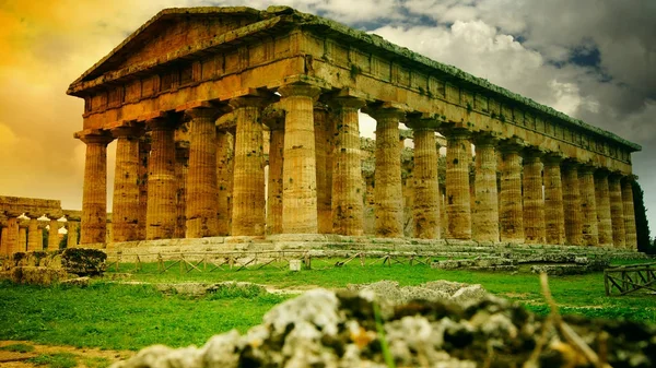 Rovine archeologiche di Paestum, Italia — Foto Stock