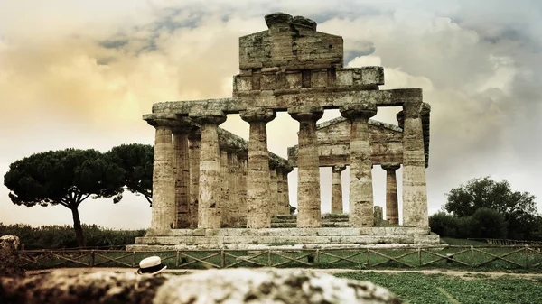 Αρχαιολογικά ερείπια Πέστουμ, Ιταλία — Φωτογραφία Αρχείου
