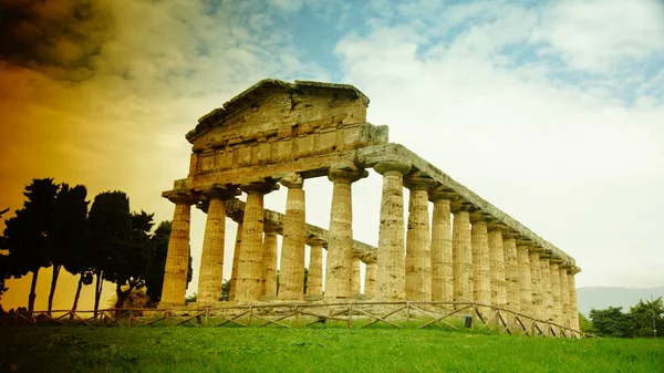 Régészeti romjainak, Paestum, Olaszország — Stock Fotó