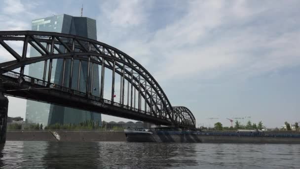 Yeni Avrupa Merkez Bankası Merkez Frankfurt Almanya Gerçek Zamanlı — Stok video