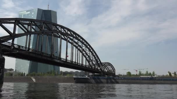 Nueva Sede Del Banco Central Europeo Frankfurt Alemania Tiempo Real — Vídeo de stock