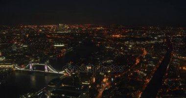 Londra hava atış zaman atlamalı Thames Nehri manzaralı,