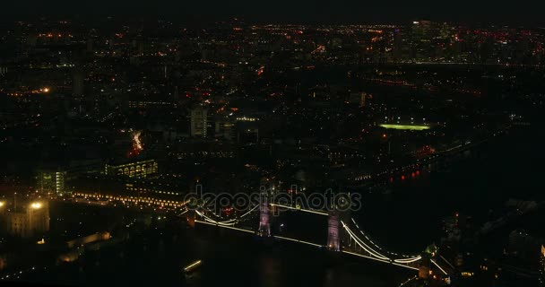 ロンドン中心部のテムズ川 時間の経過の景色を空中ショット — ストック動画