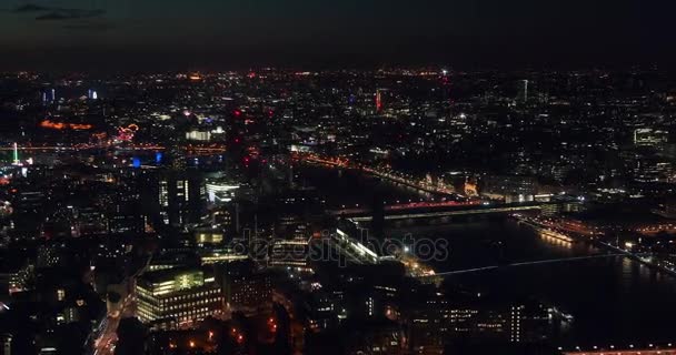 ロンドン中心部のテムズ川 時間の経過の景色を空中ショット — ストック動画