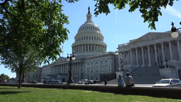WASHINGTON, DC, USA - Circa 2017: The U S Capitol, often called the Capitol Building, is the home of the U S Congress, and the seat of the legislative branch of the U.S. federal government. — Stock Video