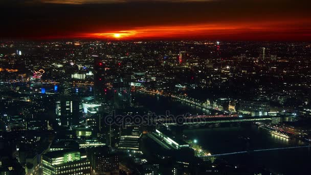 Luftaufnahme Von Central London Mit Blick Auf Die Themse Zeitraffer — Stockvideo