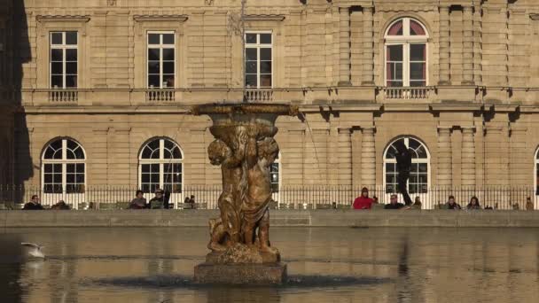 Párizs-2017 kb: Luxemburg-kerthez, Párizs. A 22.5 hektár ez a második legnagyobb park a város, és a palota ad otthont a francia szenátus. — Stock videók