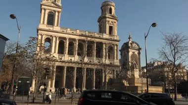 Paris, Fransa - 2017 yaklaşık: Kilisesi, Saint-Sulpice Paris'te. Fransa, ultra hd 4k
