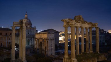 Roma Forumu, Satürn, Roma, İtalya ile görünümünü