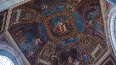 Vatikan Şehri, Vatikan, 2017 yaklaşık: iç mekanlar ve resim ve heykeller Vatikan Müzesi ile mimari detaylar,