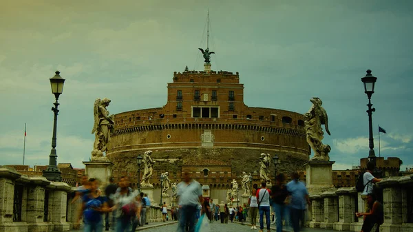 Visa på berömda Saint Angel slott i Rom, Italien. — Stockfoto
