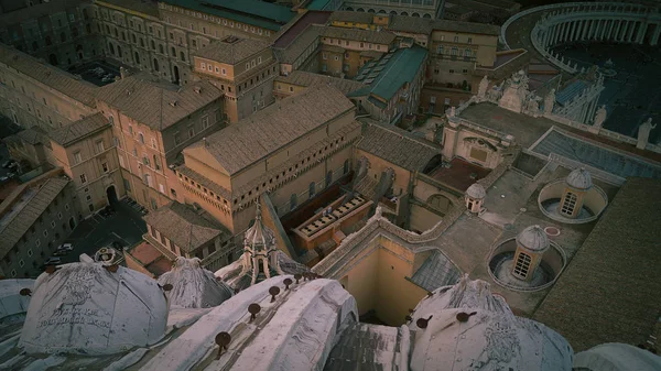 Vista superior da paisagem urbana do Vaticano e de Roma, hora do pôr do sol — Fotografia de Stock