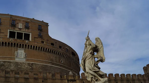 Visa på berömda Saint Angel slott i Rom, Italien. — Stockfoto