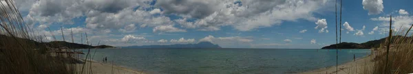 Litoral Grécia Com Belas Rochas Halkidiki Sarti Panorama — Fotografia de Stock