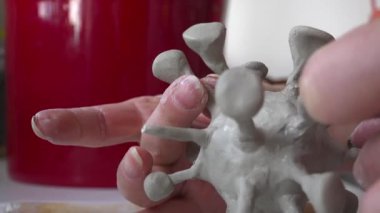 Kil şeklinde koronavirüs şeklinde modelleme.