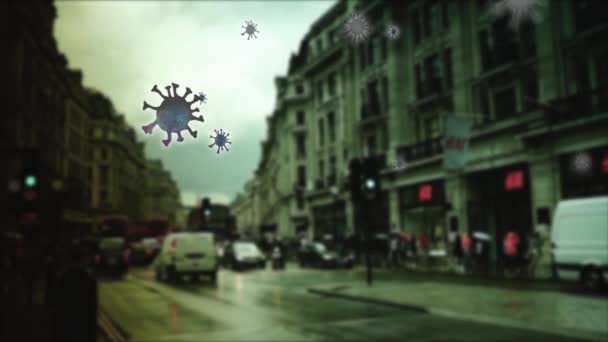 Lugares Famosos Londres Infectados Con Coronavirus Covid Motion Graphics Animation — Vídeo de stock
