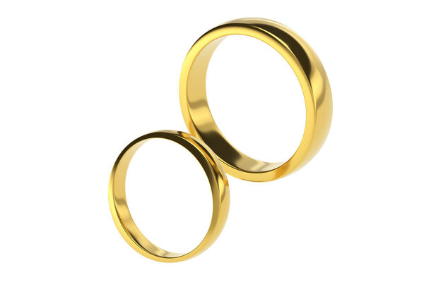 render of golden rings