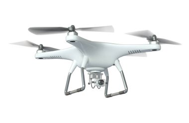 Beyaz dron quadrocopter 