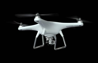 Beyaz dron quadrocopter 