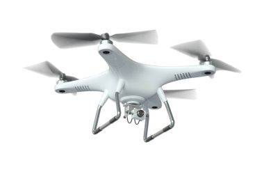 Beyaz dron quadrocopter 