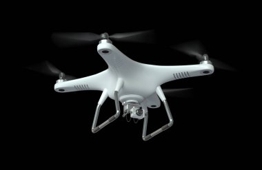 Beyaz dron quadrocopter 