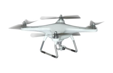 Beyaz dron quadrocopter 