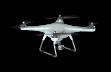 Beyaz dron quadrocopter 
