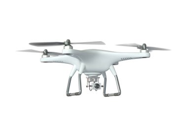 Beyaz dron quadrocopter 