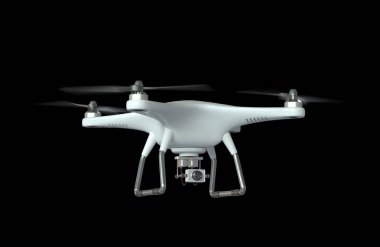 Beyaz dron quadrocopter 