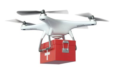 Beyaz dron quadrocopter 
