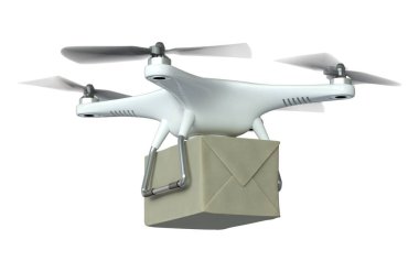 Beyaz dron quadrocopter 