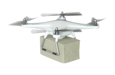 Beyaz dron quadrocopter 