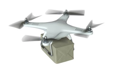 Beyaz dron quadrocopter 