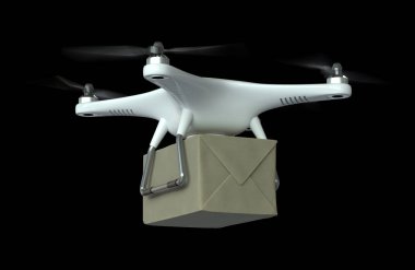 Beyaz dron quadrocopter 