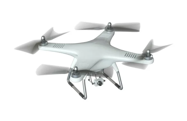 Quadrocopter fehér drone — Stock Fotó