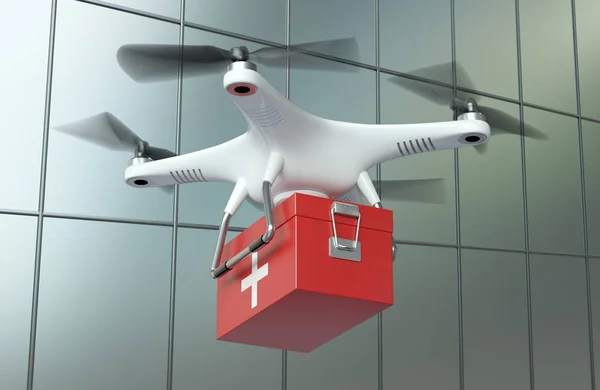 Quadrocopter Drone Bianco — Foto Stock