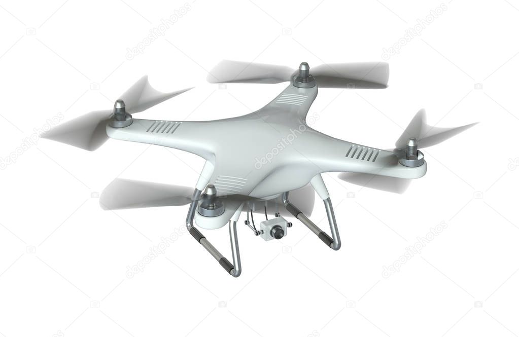 White Drone Quadrocopter 