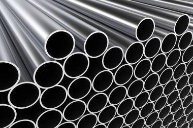beyaz zemin üzerine metal borular