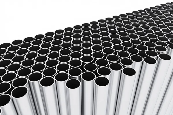 Tubos de metal sobre fondo blanco —  Fotos de Stock