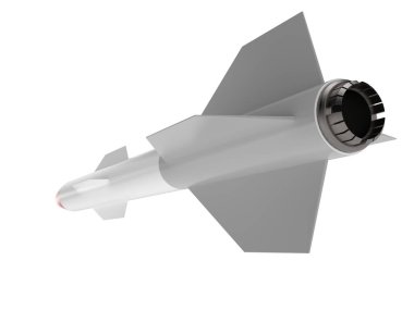 Beyaz arka plan üzerinde izole füze