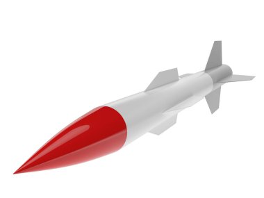 Beyaz arka plan üzerinde izole füze