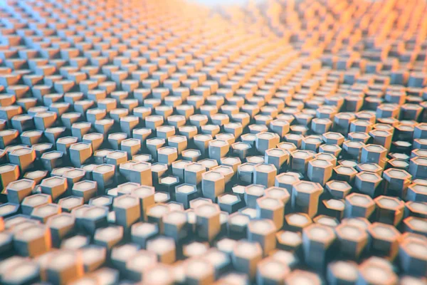 Blockchain ağ kavramı. 3D çizim