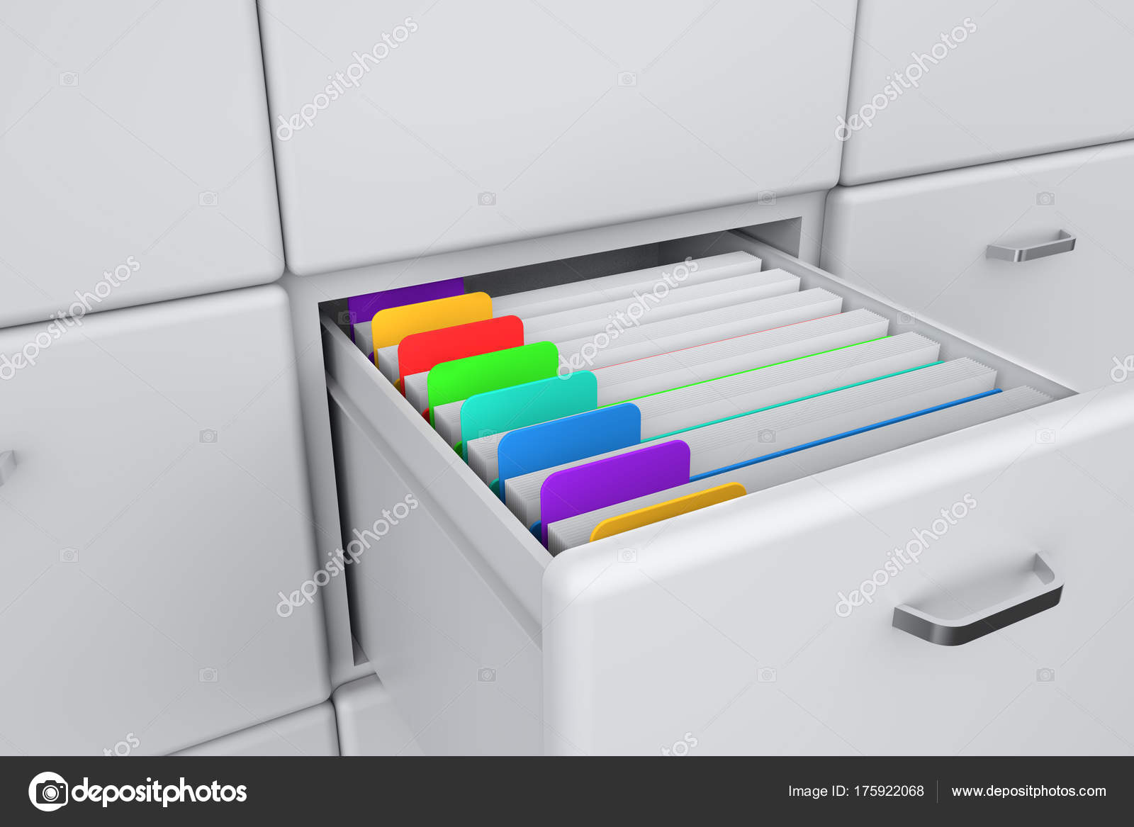 Colored Folders For Documents In Cabinet Stock Photo C Logicbomb