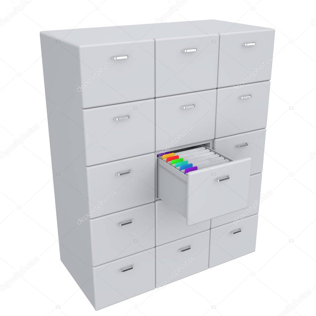 Colored Folders for documents in cabinet